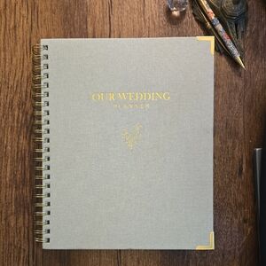 New Elegant Sage Wedding Planner with Gold Accents